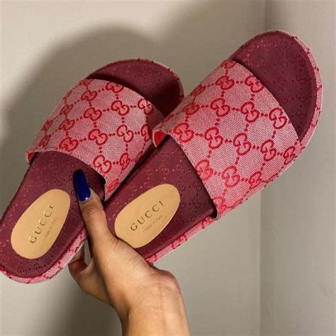 cheap gucci sliders|gucci slides pink fluffy.